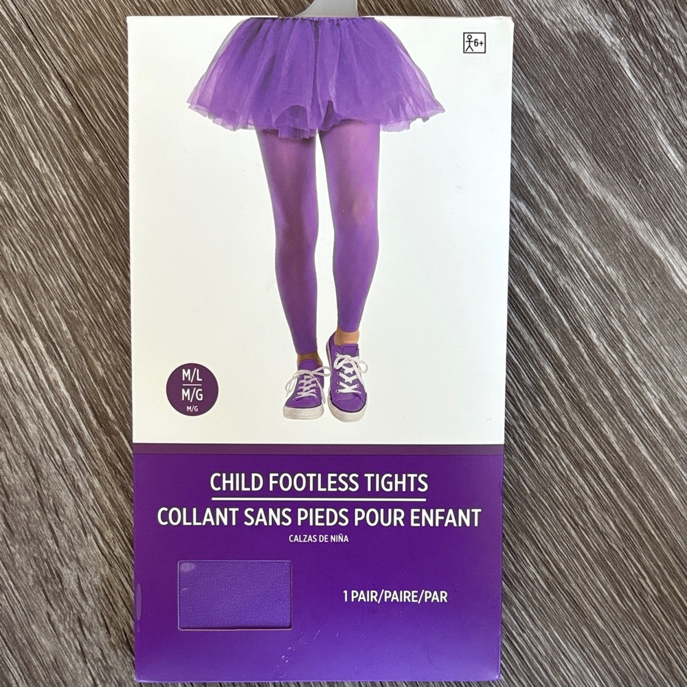 Purple Child Footless Tights Size M/L
